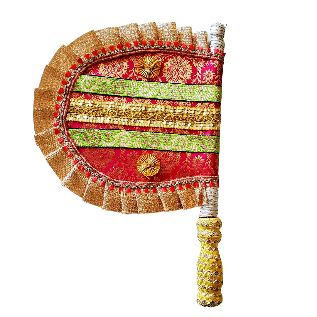Pakhi (Hand Fan) with Gotta Patti