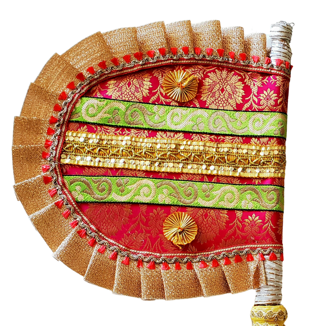 Pakhi (Hand Fan) with Gotta Patti