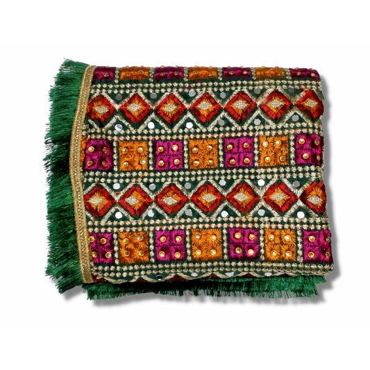 Phulkari Dupatta- Women's Phulkari Dupatta, Scarf, Multicolour Phulkari Chunni, Dupatta