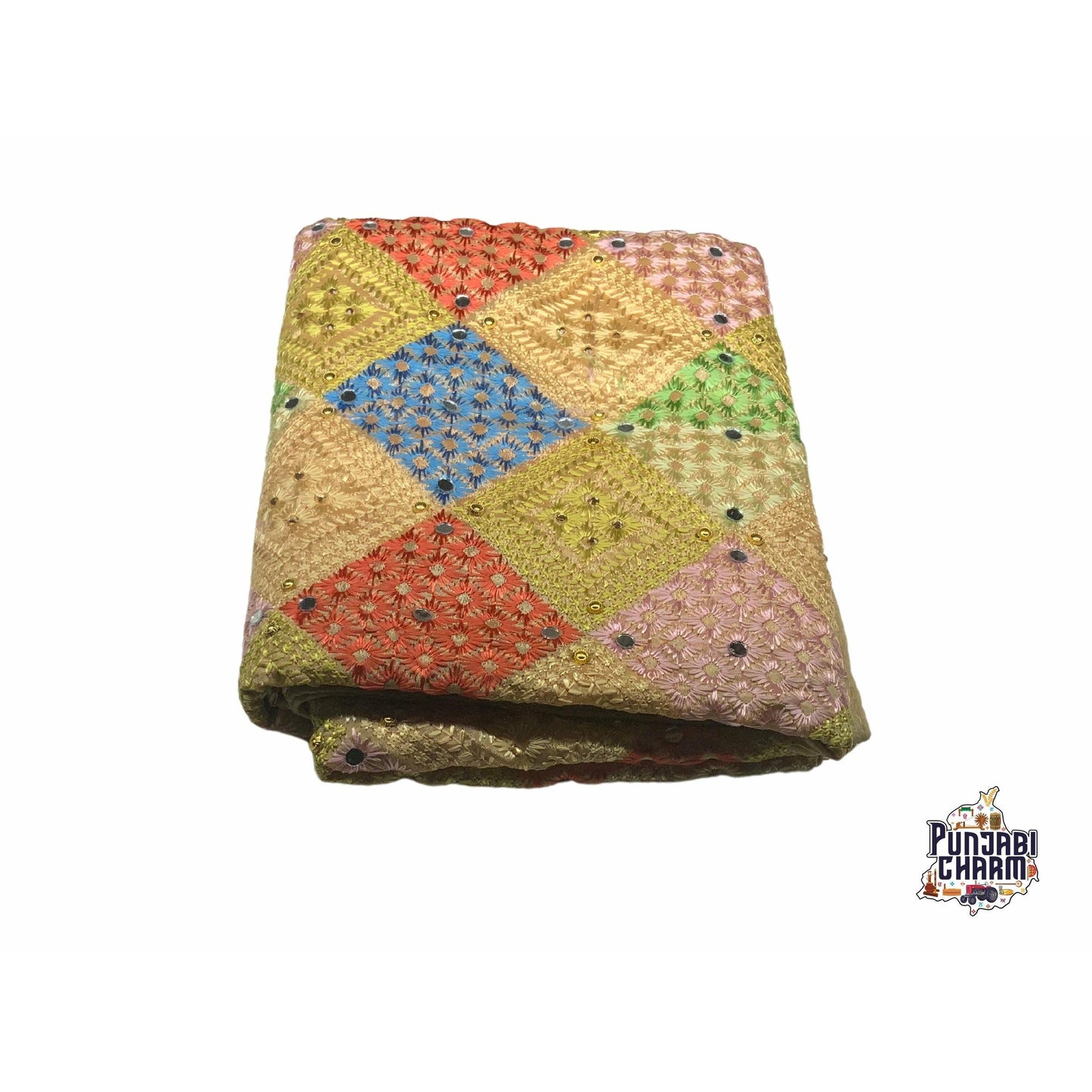 Beautiful Phulkari Dupatta with Mirror and Sequin work all over the Dupatta