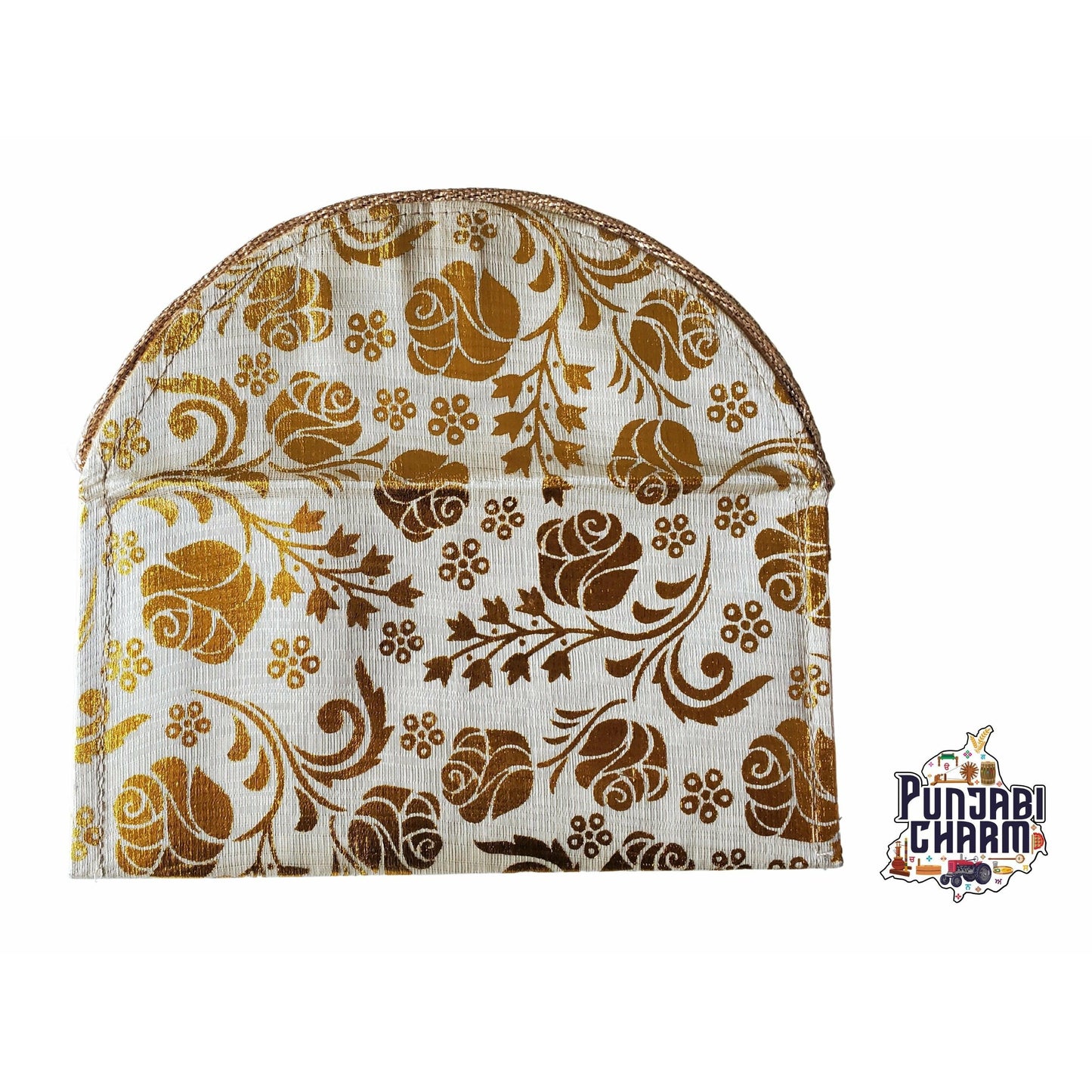 Wedding Envelope, Premium Raw Silk Fabric with Golden Floral Print | Money Envelope | Gift Envelope