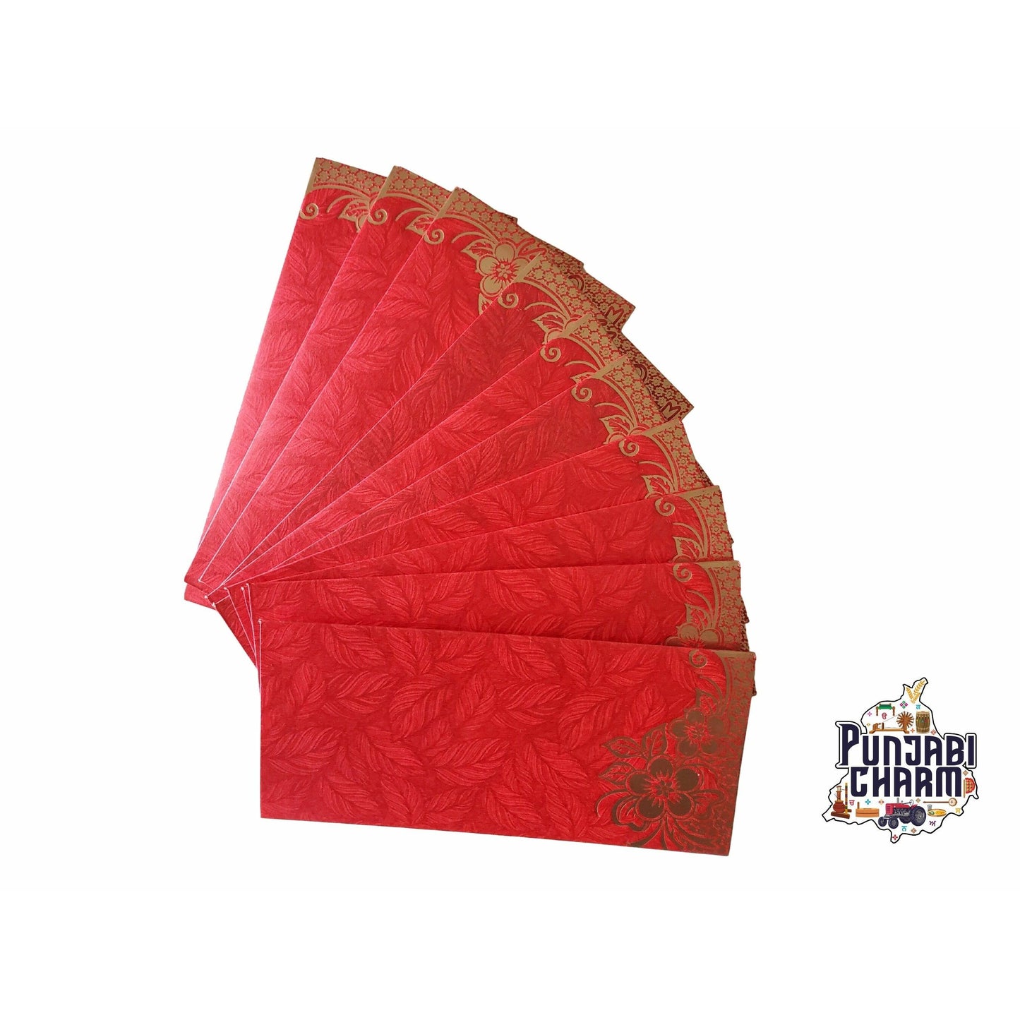 Wedding Envelope - Set of 10 envelopes, Premium Quality with Golden Floral Print | Money Envelope | Gift Envelope