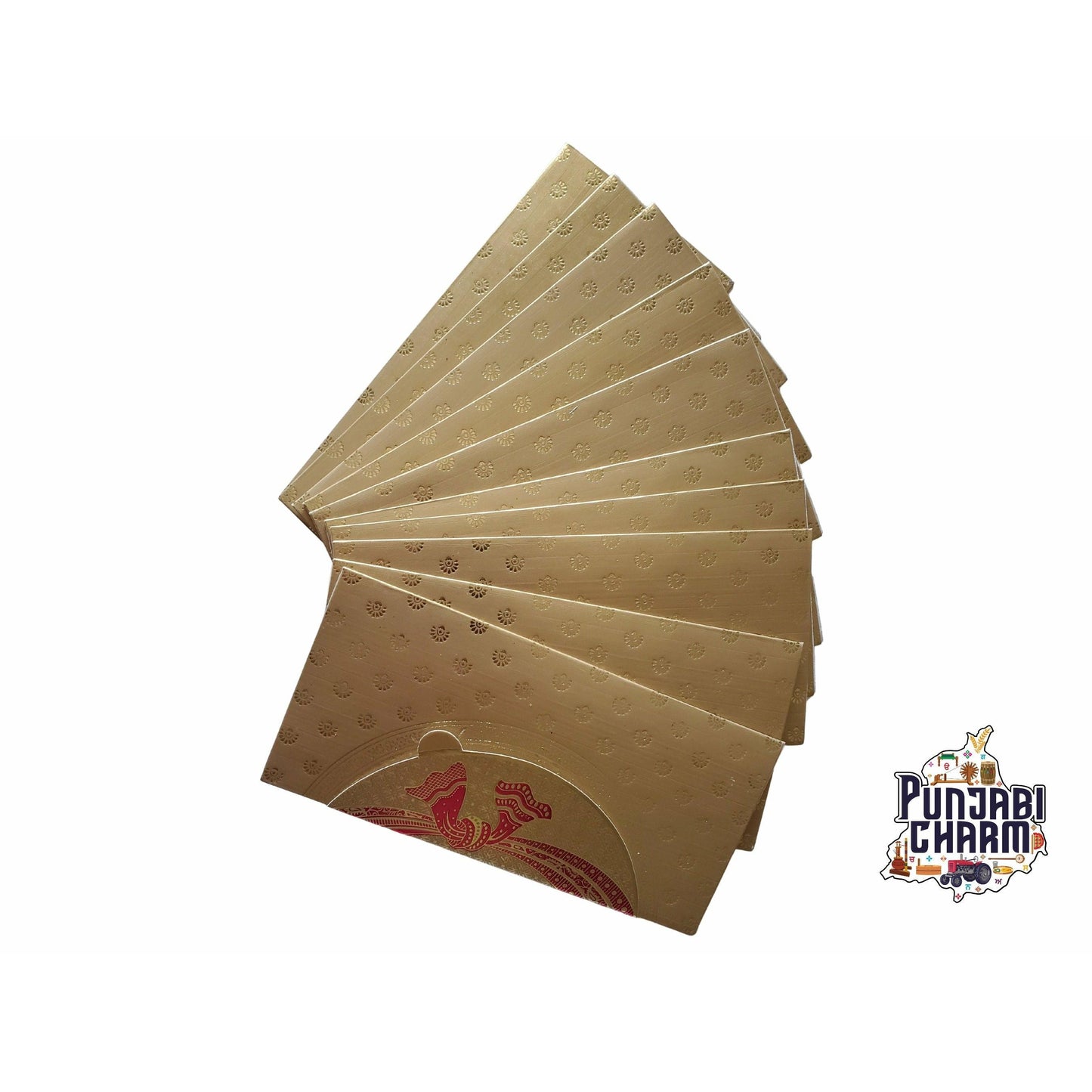 Wedding Envelope - Set of 10 envelopes, Premium Quality with Golden Floral Print | Money Envelope | Gift Envelope