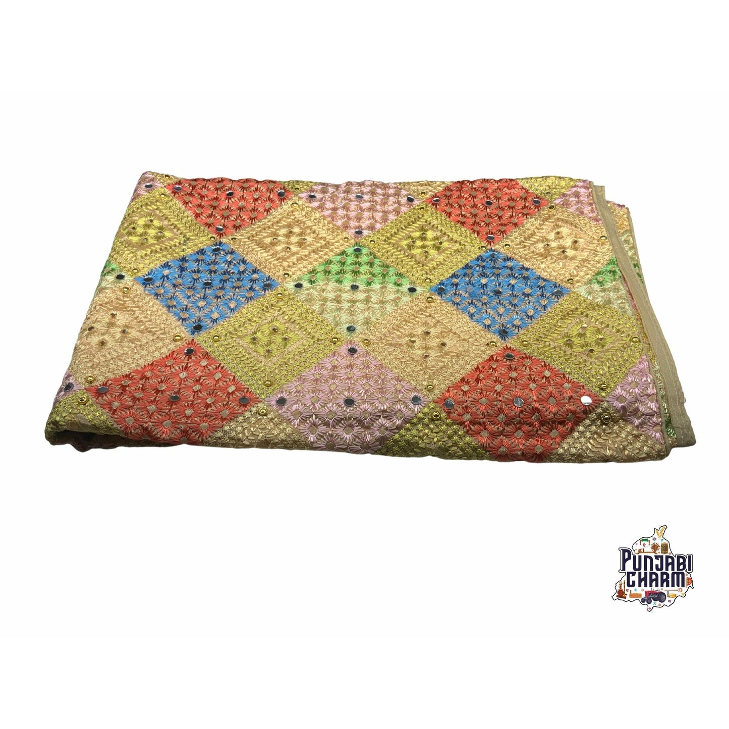 Beautiful Phulkari Dupatta with Mirror and Sequin work all over the Dupatta