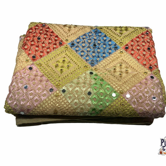 Beautiful Phulkari Dupatta with Mirror and Sequin work all over the Dupatta