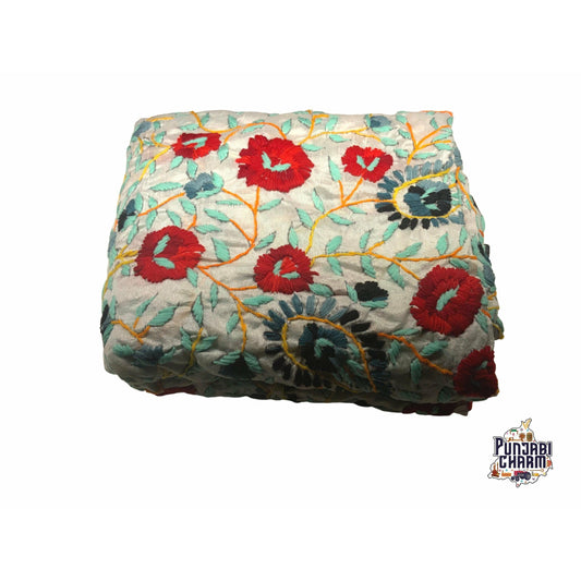 Beautiful Scarf/Dupatta with Embroidery by Hand with lace all over the edges