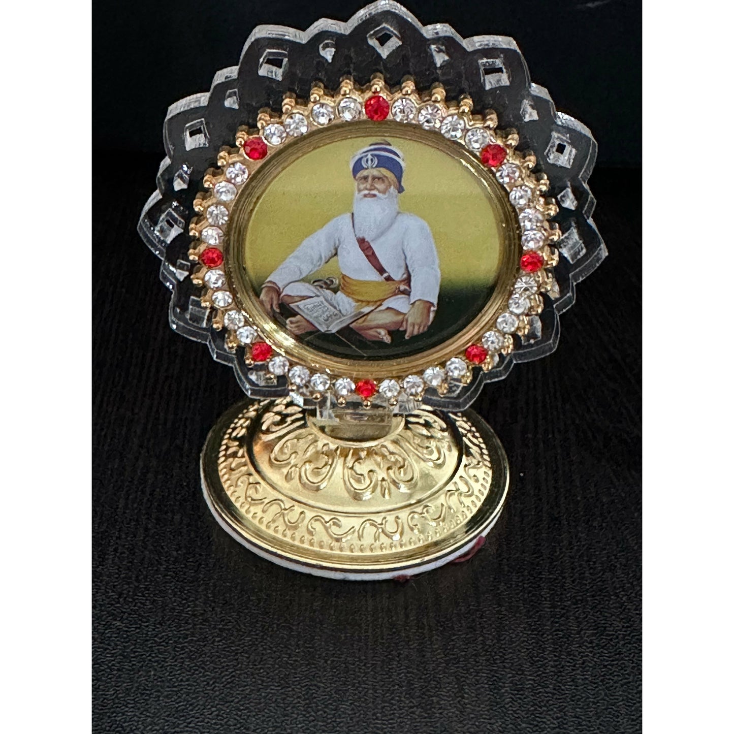 Car Dashboard with Baba Deep Singh Ji Photo