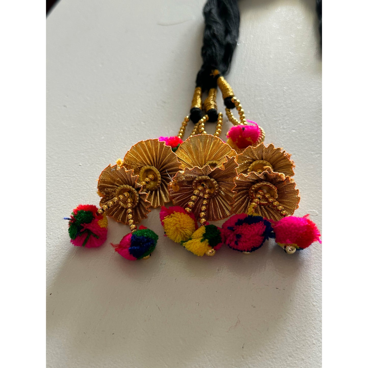 Kids Multicolour Pom Pom Parandi