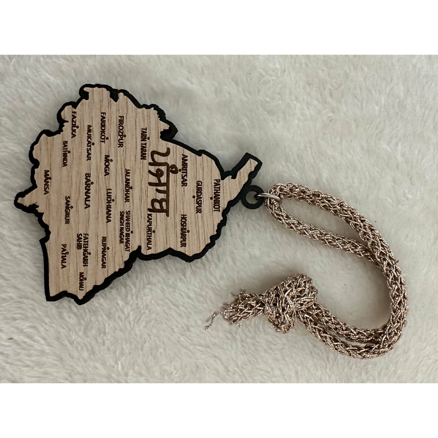 Wooden Car Hanging Punjab map