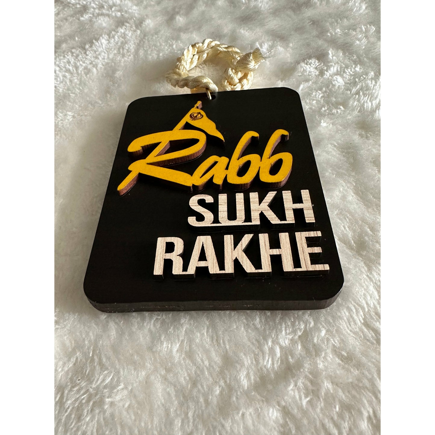 Wooden Car Hanging with Rabb Rakha