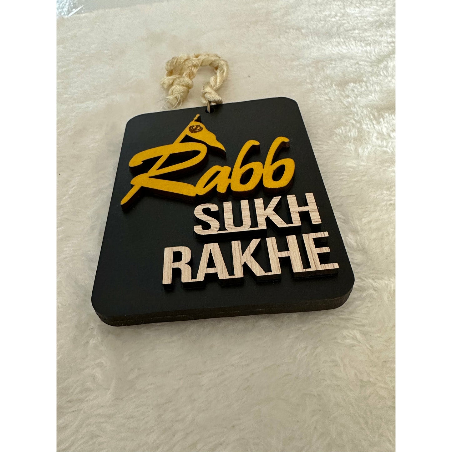 Wooden Car Hanging with Rabb Rakha