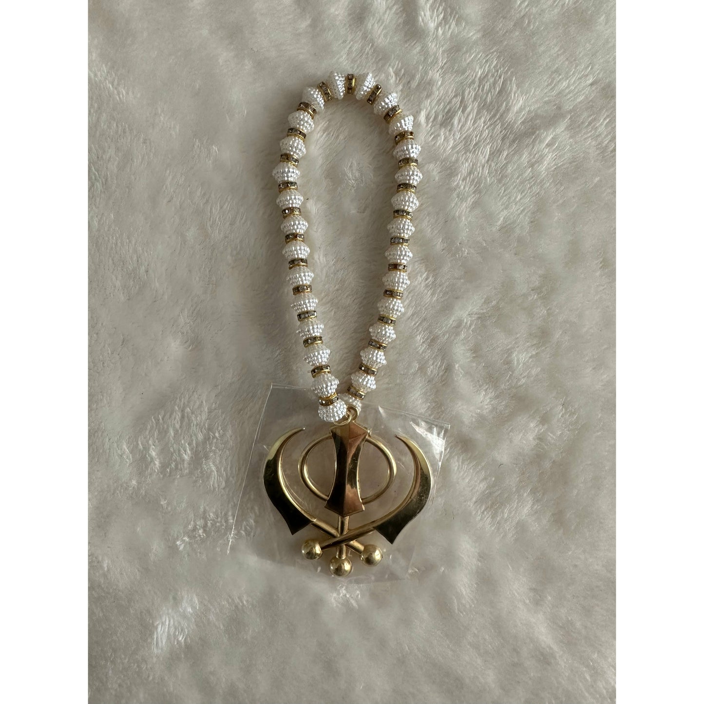 Golden Khanda Kirpan Car Hanging