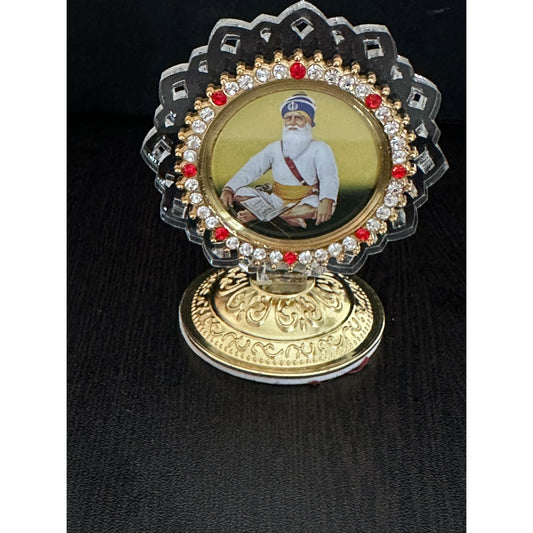 Car Dashboard with Baba Deep Singh Ji Photo