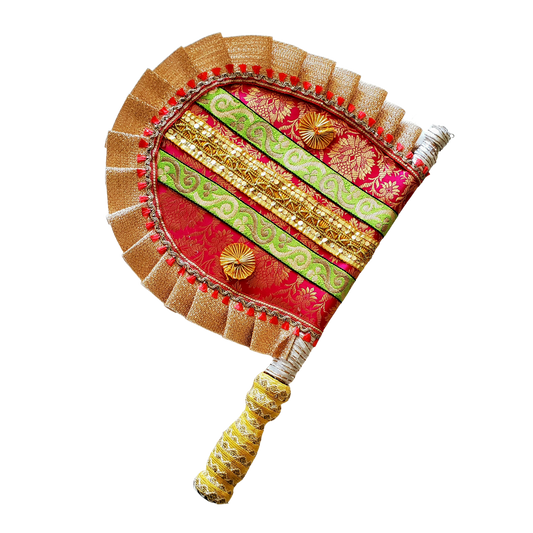 Pakhi (Hand Fan) with Gotta Patti