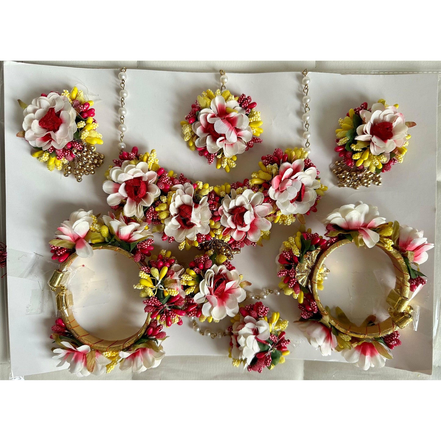Floral jewelry set for Mehandi and Haldi ceremony